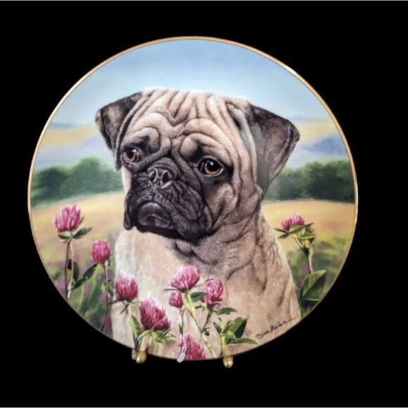 Danbury Mint Other - Prairie Pug Decorative Plate by Simon Mendez Pugs collection 8 inch Danbury Mint